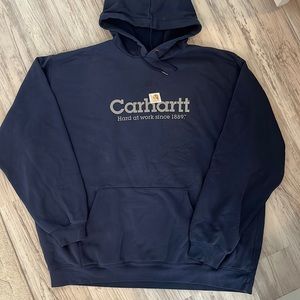 Vintage CARHARTT 2XL Blue Hoodie Sweatshirt
